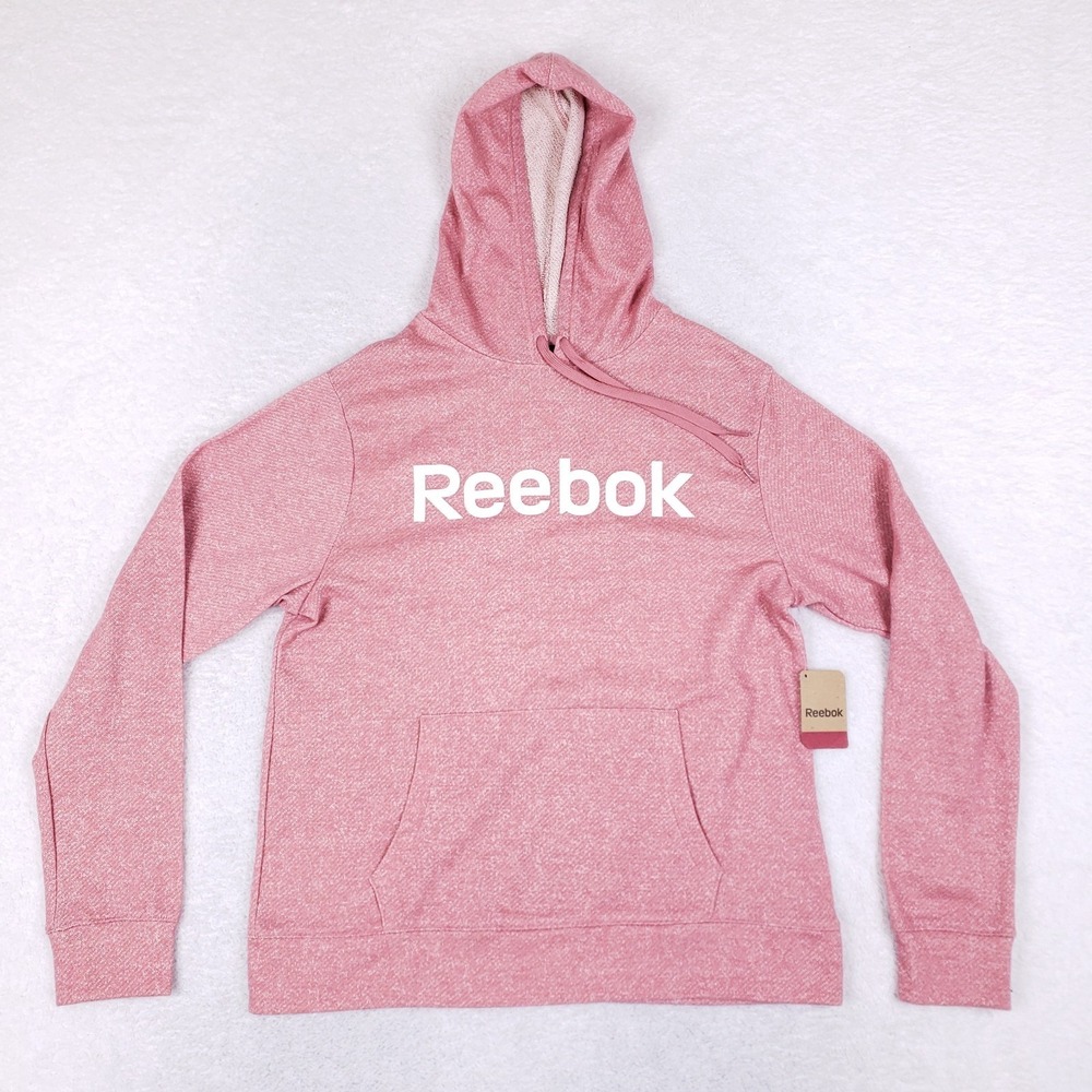 Reebok Heathered Pullover Hoodie‎ Size Medium Pink
